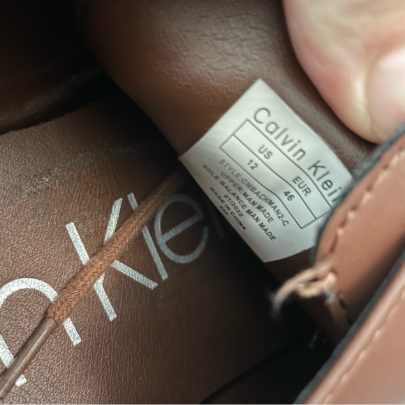 Calvin Klein Bram Lace Up Cap-Toe Leather Brown Dress Shoes - Picture 7 of 11